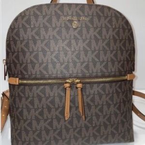 NWT Michael Kors Brown Monogram Dallas Backpack